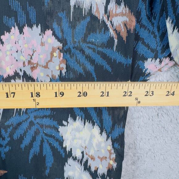 Ganni Blue Floral Kimono Size XS - Picture 9 of 10